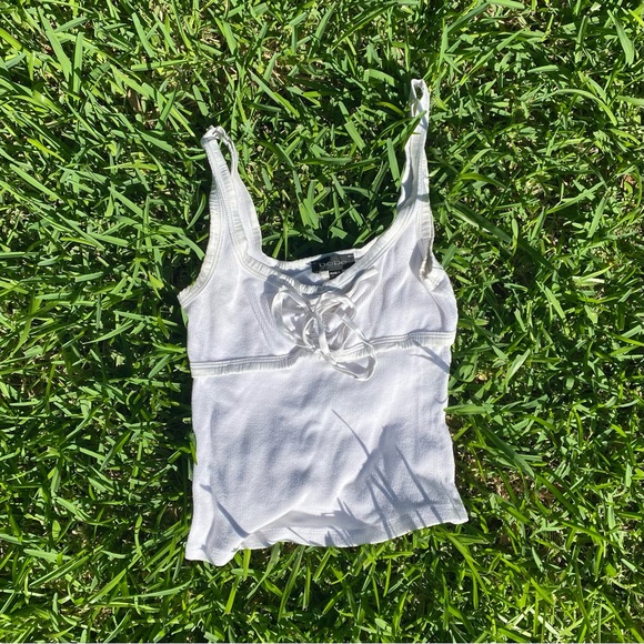 bebe Tops - Vintage bebe white tank top with tie